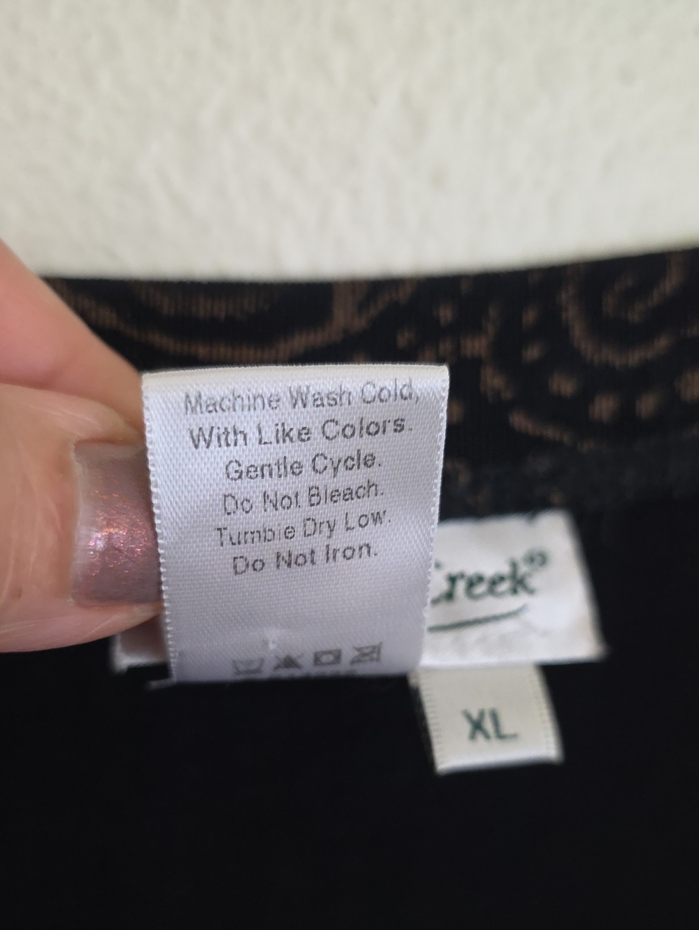 Coldwater Creek Artsy Black & Tan A-Line Stretchy Maxi Skirt XL - Picture 7 of 8